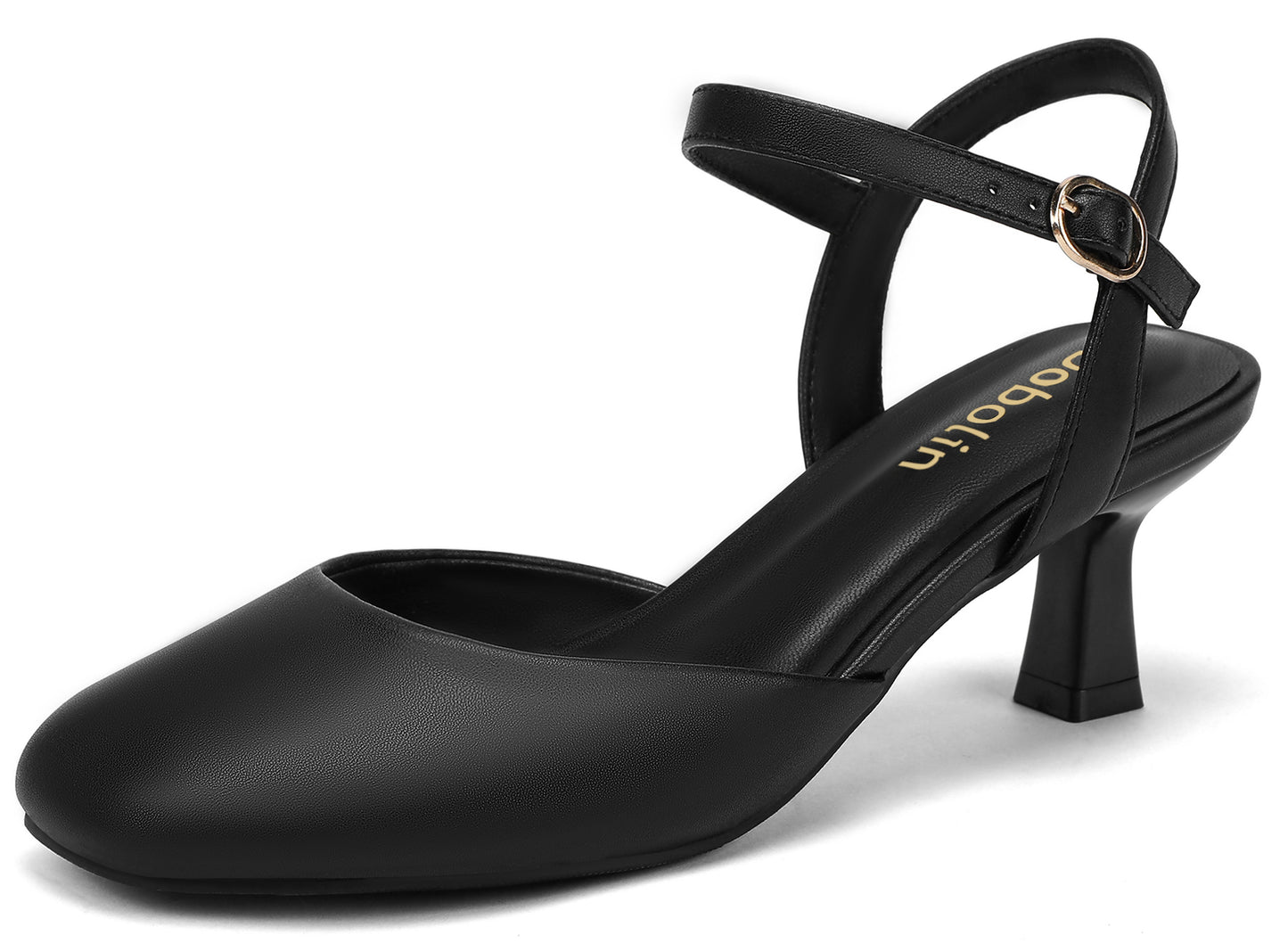 Kitten Heels Closed Toe Dress Shoes for Women Ankle Strap 2.2 Inch Low Stiletto Heels for Women Pumps Wedding Party Office Comfortable