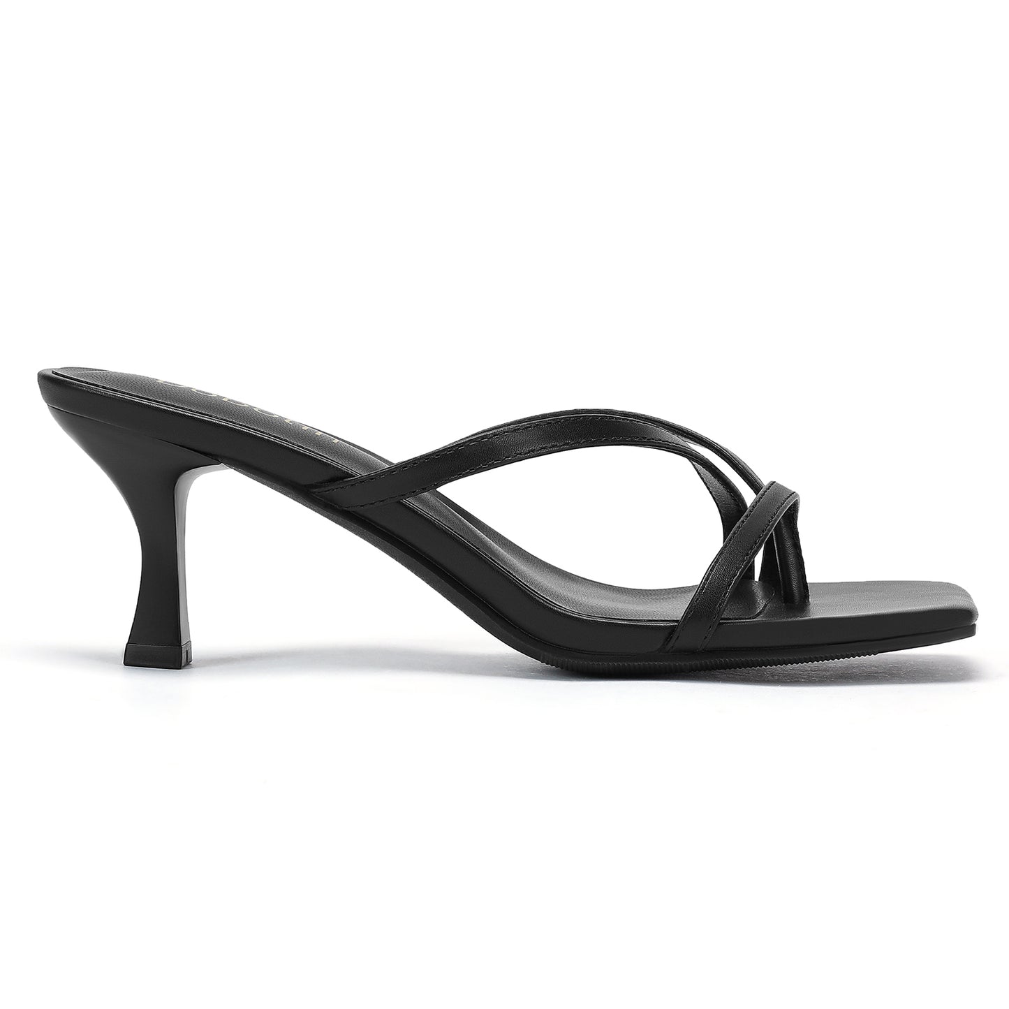 Wide Width Kitten Heels for Women Flip Flops Sandals Square Toe Thongs