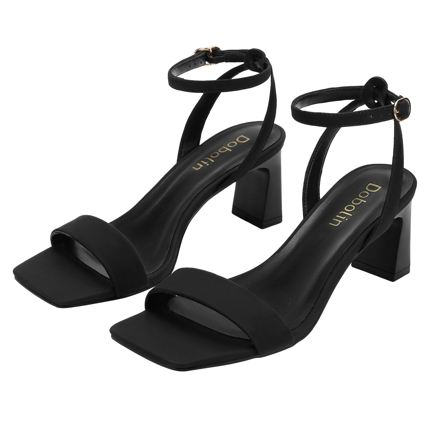 Wide Width Heels for Women Dress Shoes 2.3-inch Chunky Block Heel Sandals Square Open Toe Ankle Strap Wedding Party Shoes