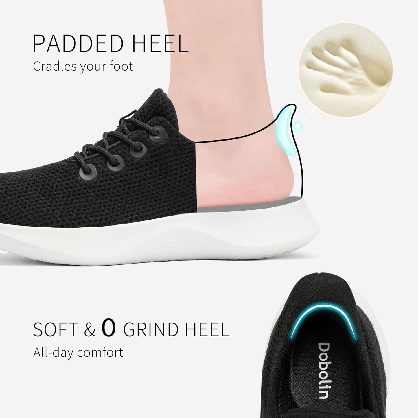 Tennis Walking Shoes Womens Slip on Sneakers with Arch Support