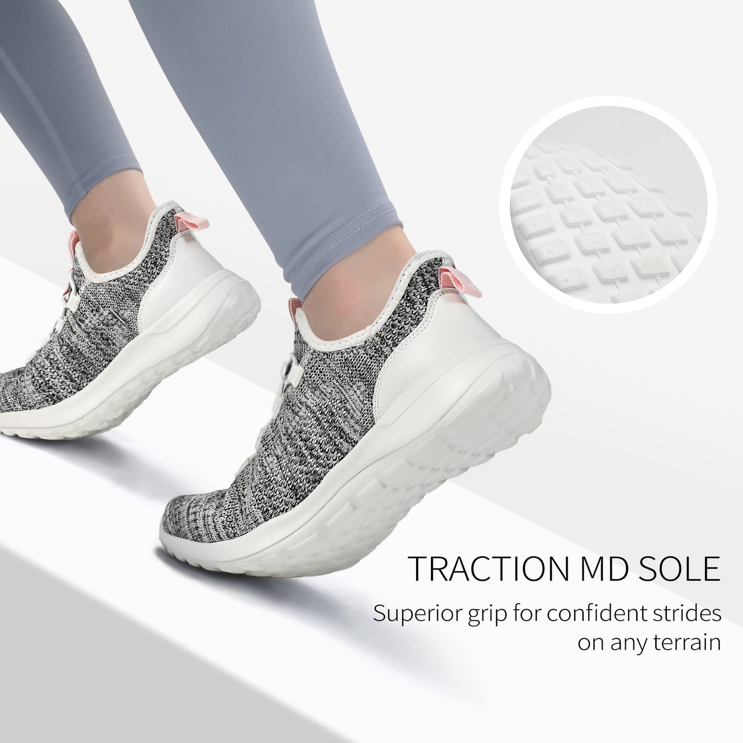 DOBOLIN Walking Shoes Women Hands Free Slip on Sneakers with Arch Support