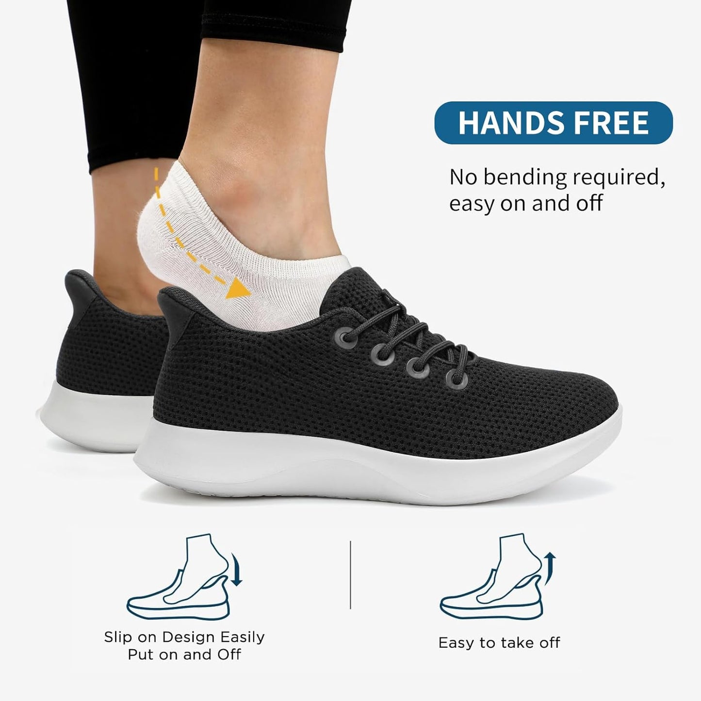 Tennis Walking Shoes Womens Slip on Sneakers with Arch Support