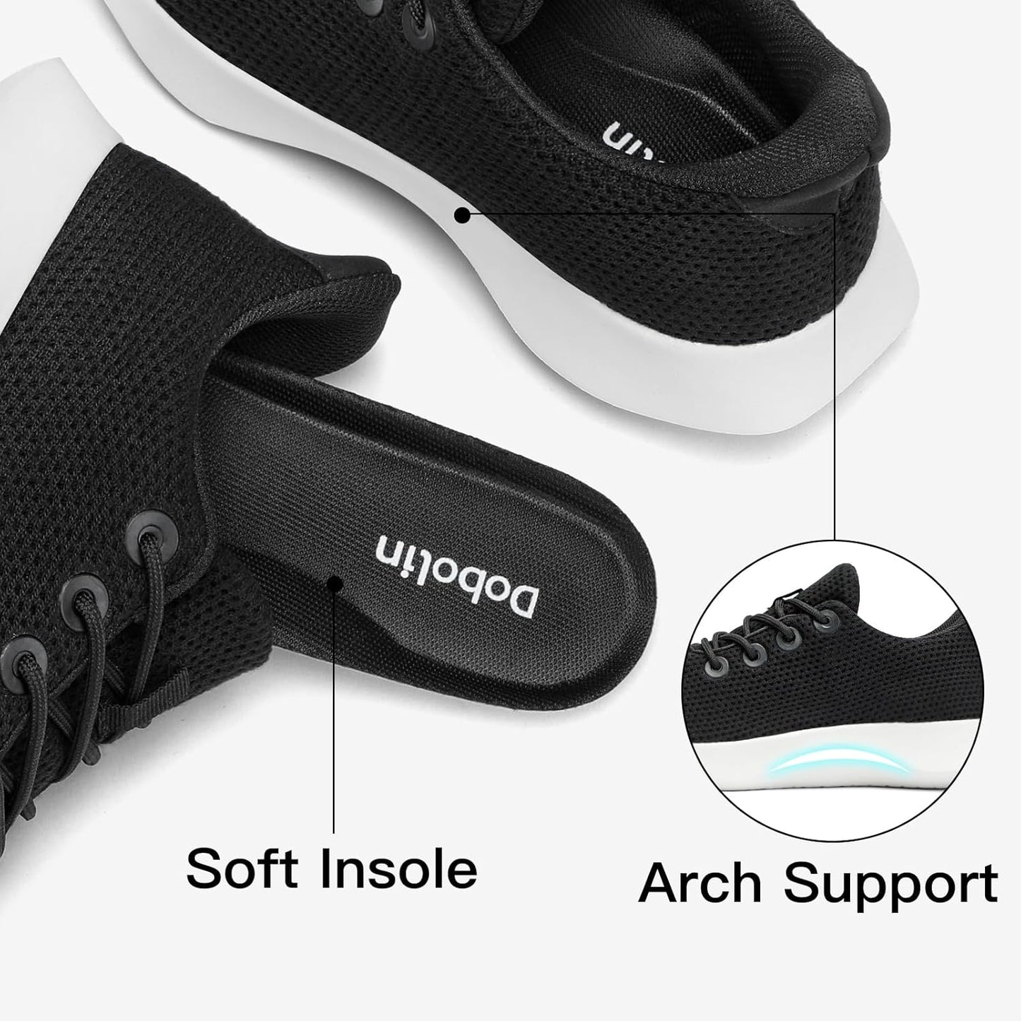 Tennis Walking Shoes Womens Slip on Sneakers with Arch Support