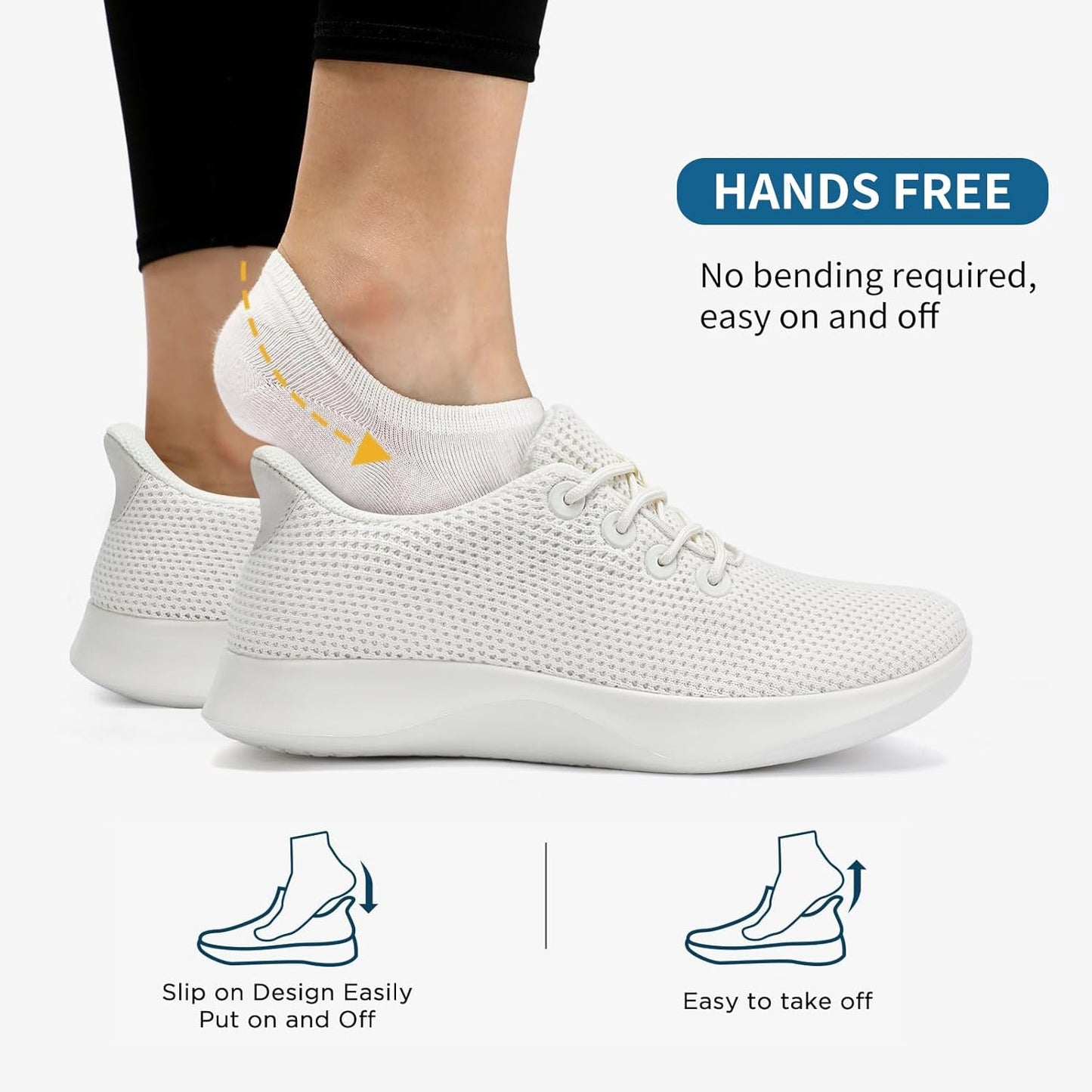 Tennis Walking Shoes Womens Slip on Sneakers with Arch Support