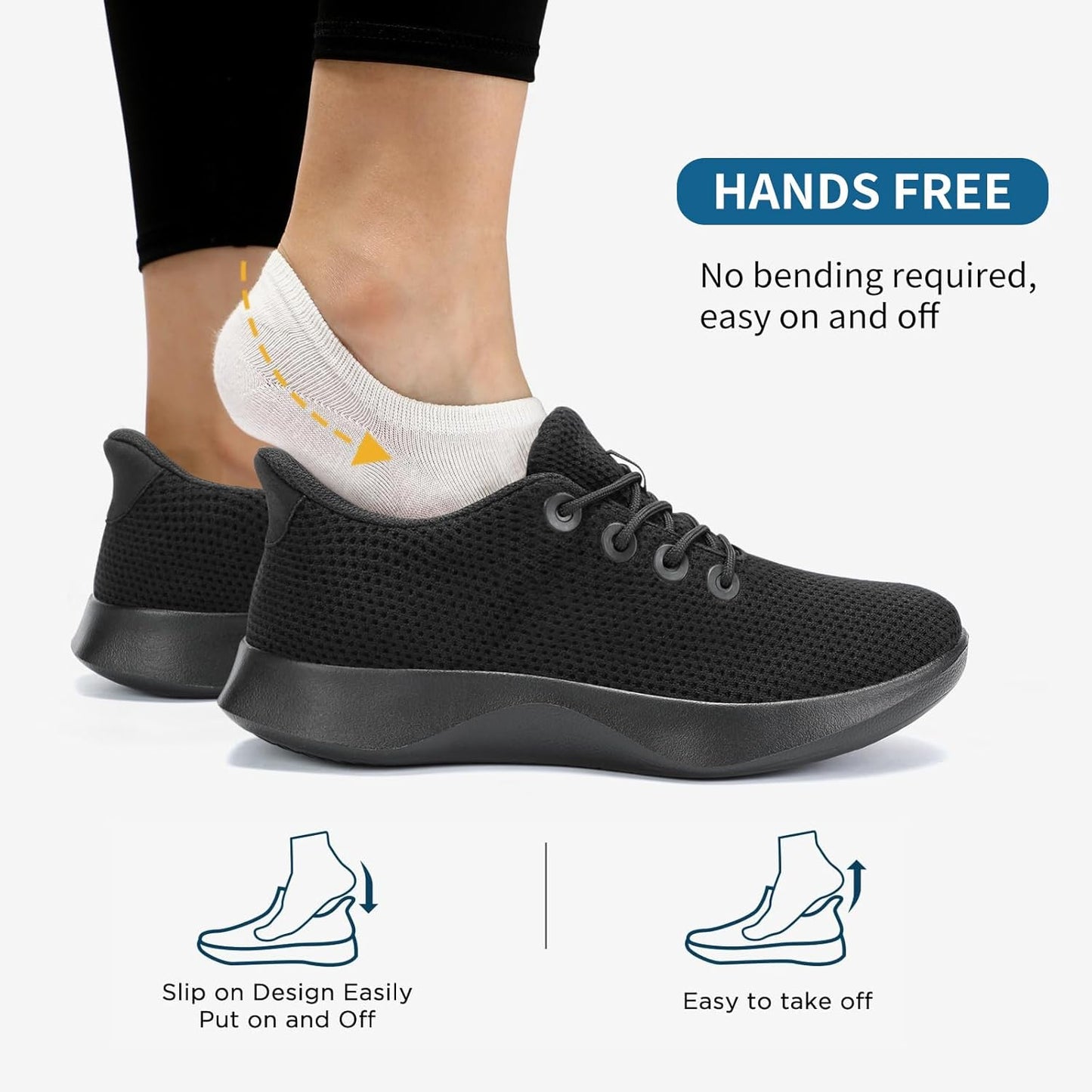 Tennis Walking Shoes Womens Slip on Sneakers with Arch Support