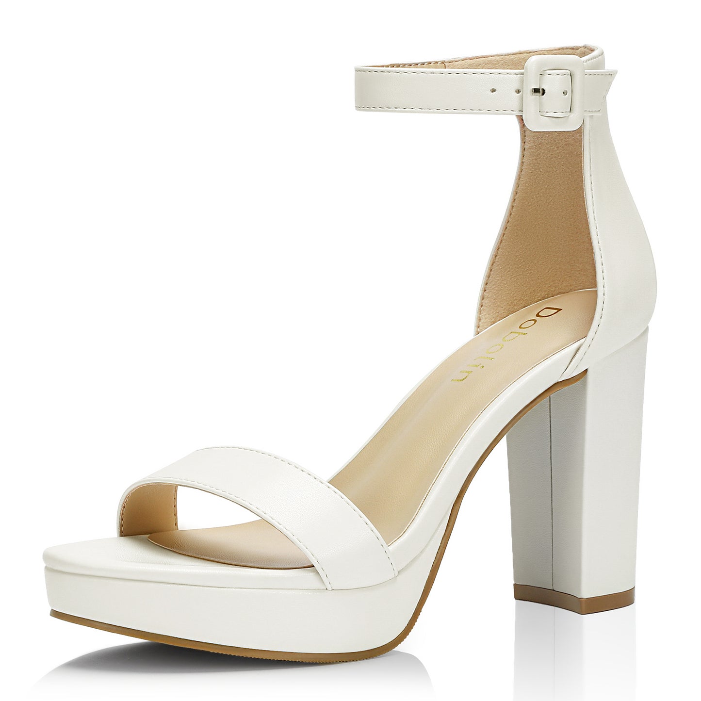 Wide Width Heels for Women Platform Heels 4-Inch Ankle Strap Open Toe Sandals Wedding Party Dress Shoes