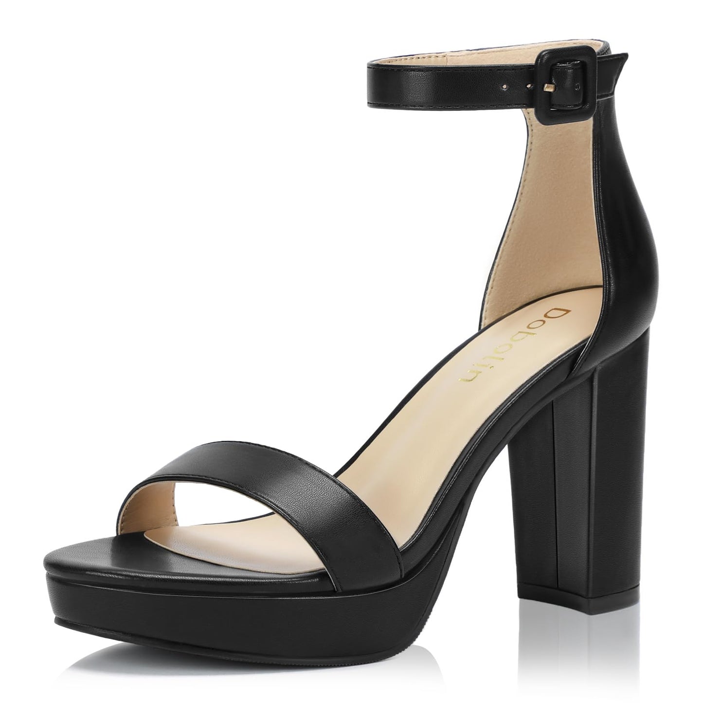 Wide Width Heels for Women Platform Heels 4-Inch Ankle Strap Open Toe Sandals Wedding Party Dress Shoes