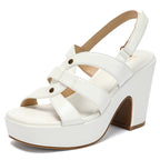 Platform Heels for Women Chunky High Heel Sandals with Ankle Strap Comfortable Peep Toe Wedge Dress Shoes for Wedding Evening Party