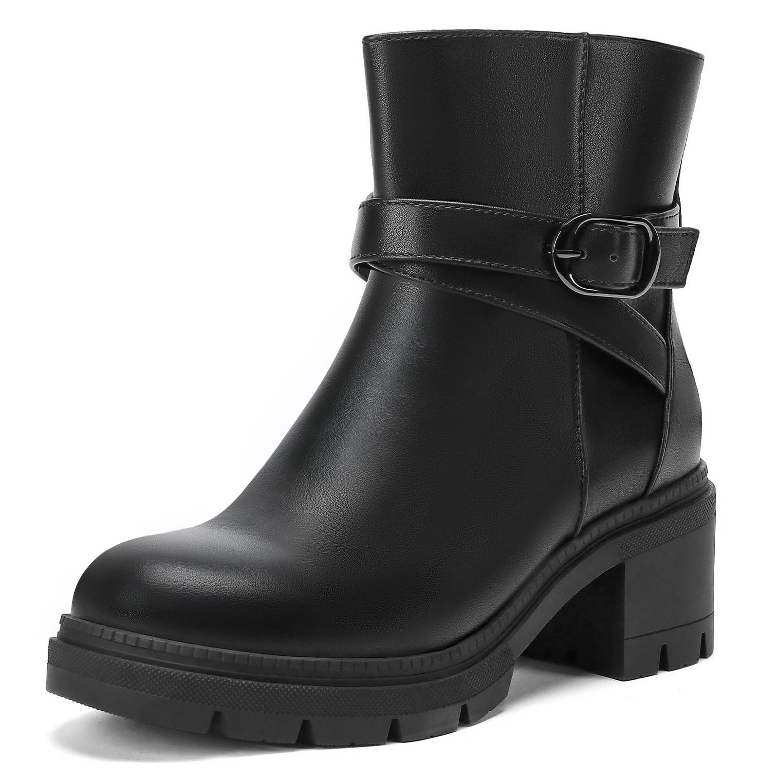 Wide Width Ankle Boots Fall Shoes with Side Zipper