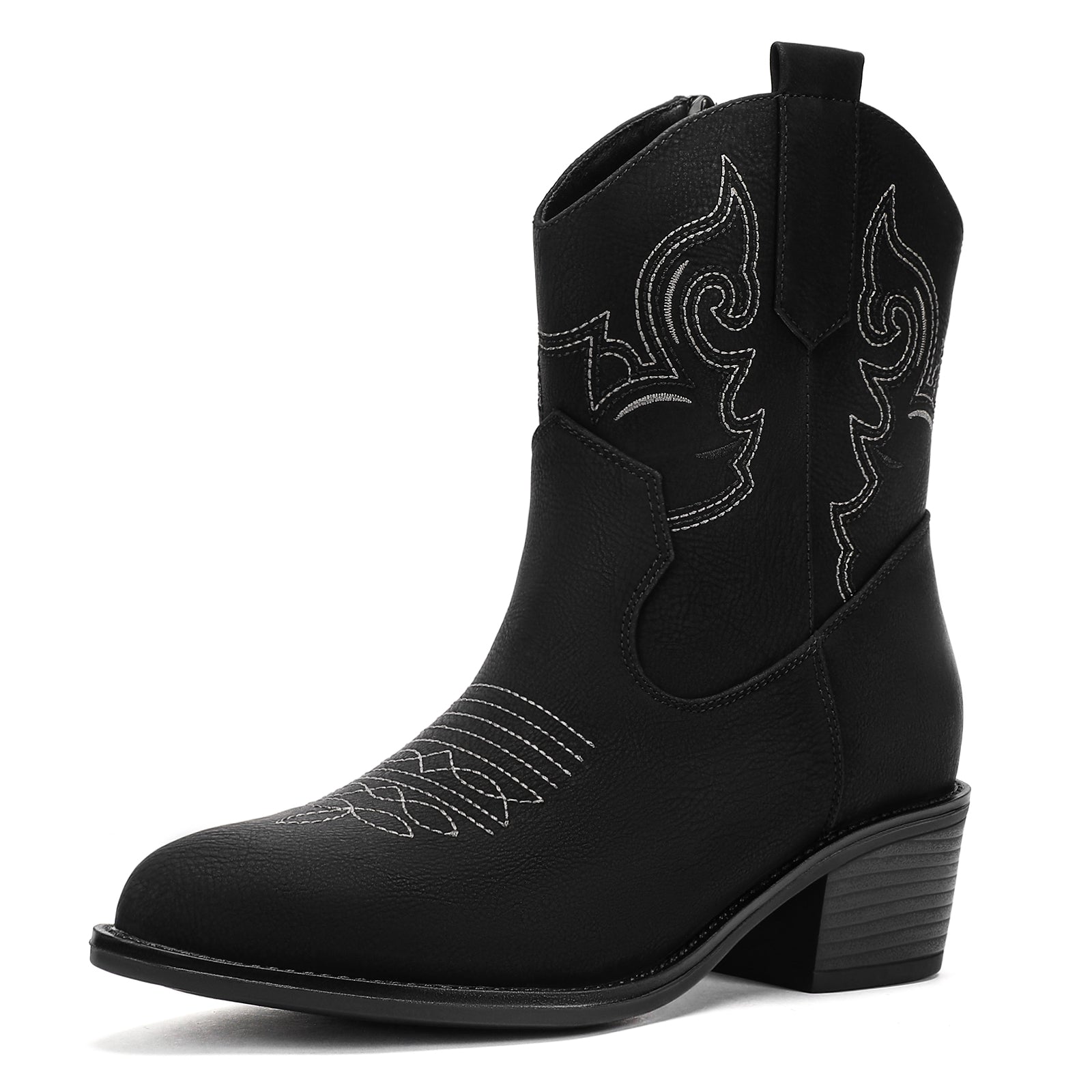 Wide Cowboy Boots Retro Embroidered