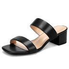 Wide Width Women's Heeled Sandals Low Heels 2-Inch
