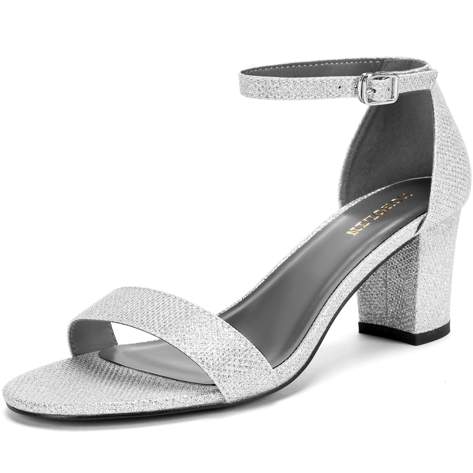 Women's Heeled Sandals Open Toe Ankle Strap 2.5-Inch Chunky Heels Dress Shoes Wide Feet Friendly