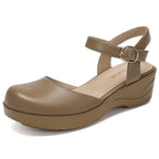 Women's Closed Toe Sandals, Mary Janes for Women with Arch Support Non Slip Rocker Sole, Comfort Walking Shoes for Long Standing Work, Food Service, Nursing Shoes