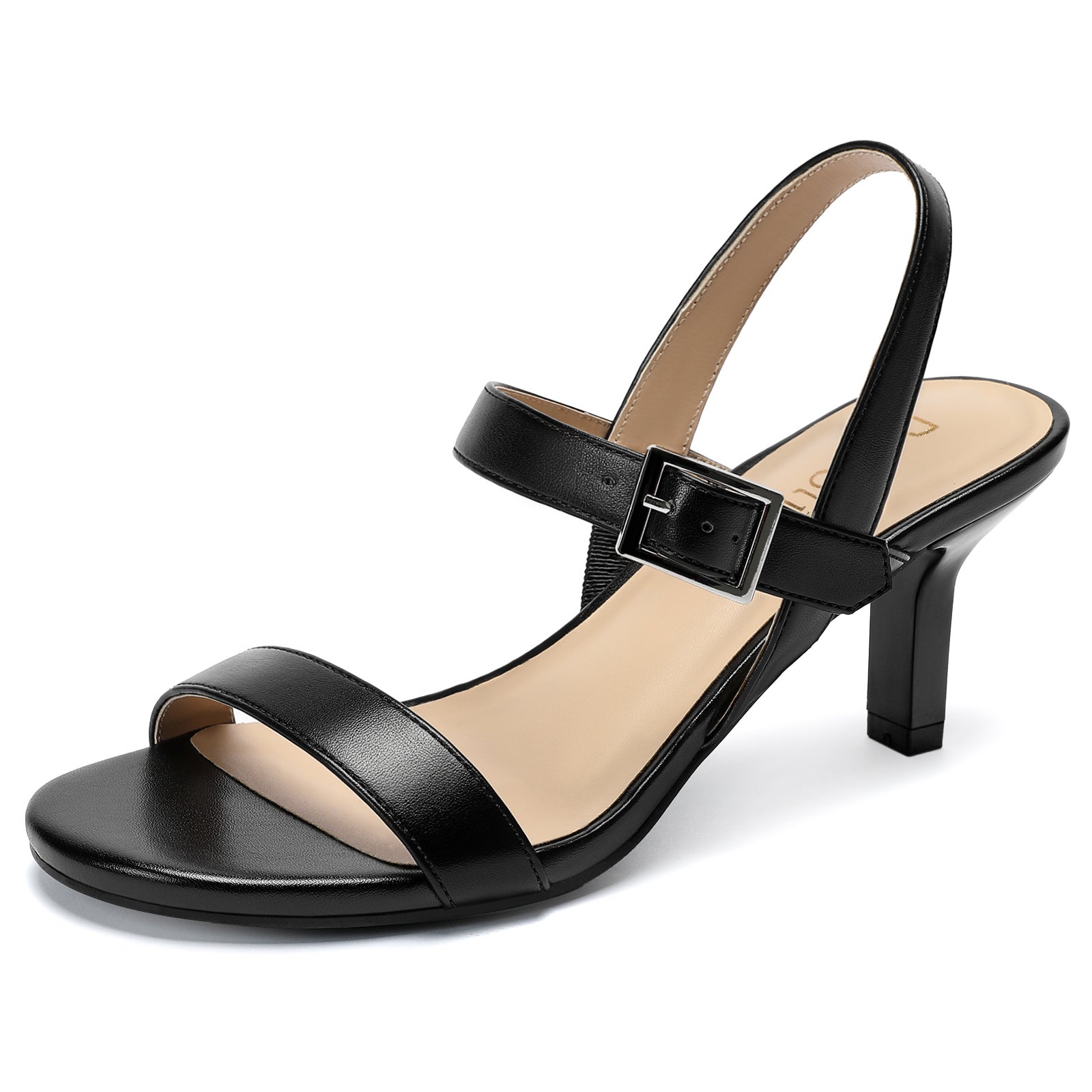 Kitten Heels for Women Dress Sandals Womens 2.5 Inch Strappy Open Toe – Dobolin.Official
