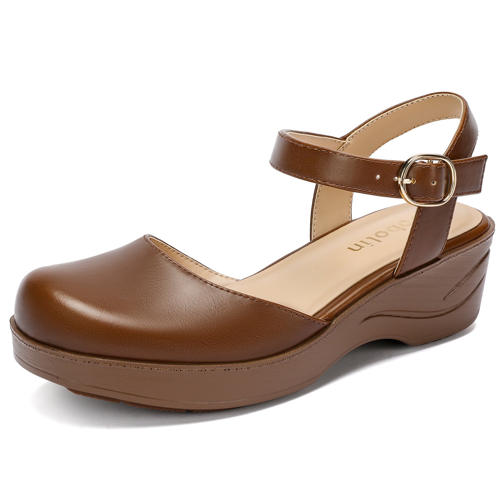 Women's Closed Toe Sandals, Mary Janes for Women with Arch Support Non Slip Rocker Sole, Comfort Walking Shoes for Long Standing Work, Food Service, Nursing Shoes