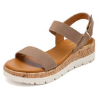 Wedge Sandals for Women 2026 Dressy Comfortable Platform Sandals Open Toe Slip on Elastic Ankle Strap Summer Casual Shoes