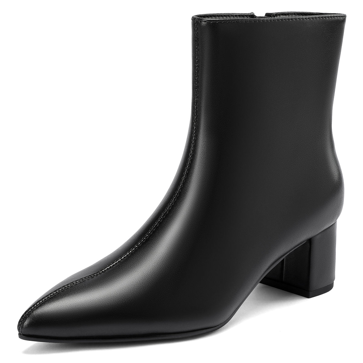 DOBOLIN Ankle Boots for Women Wide Width Pointed Toe 2 Inch Block Heel
