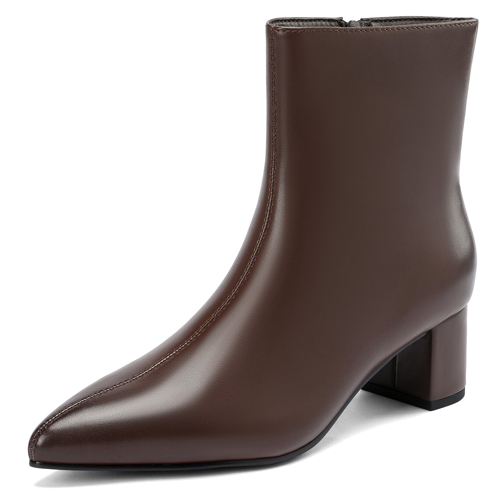 DOBOLIN Ankle Boots for Women Wide Width Pointed Toe 2 Inch Block Heel