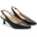 Women's Slingback Kitten Heels Pumps Pointed Toe Low Heel Dress Shoes for Work, Wedding, and Parties