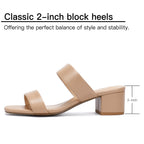 Wide Width Women's Heeled Sandals Low Heels 2-Inch