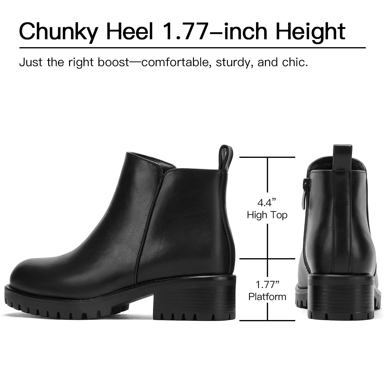 Chelsea Boots Slip On Zipper Lug Sole