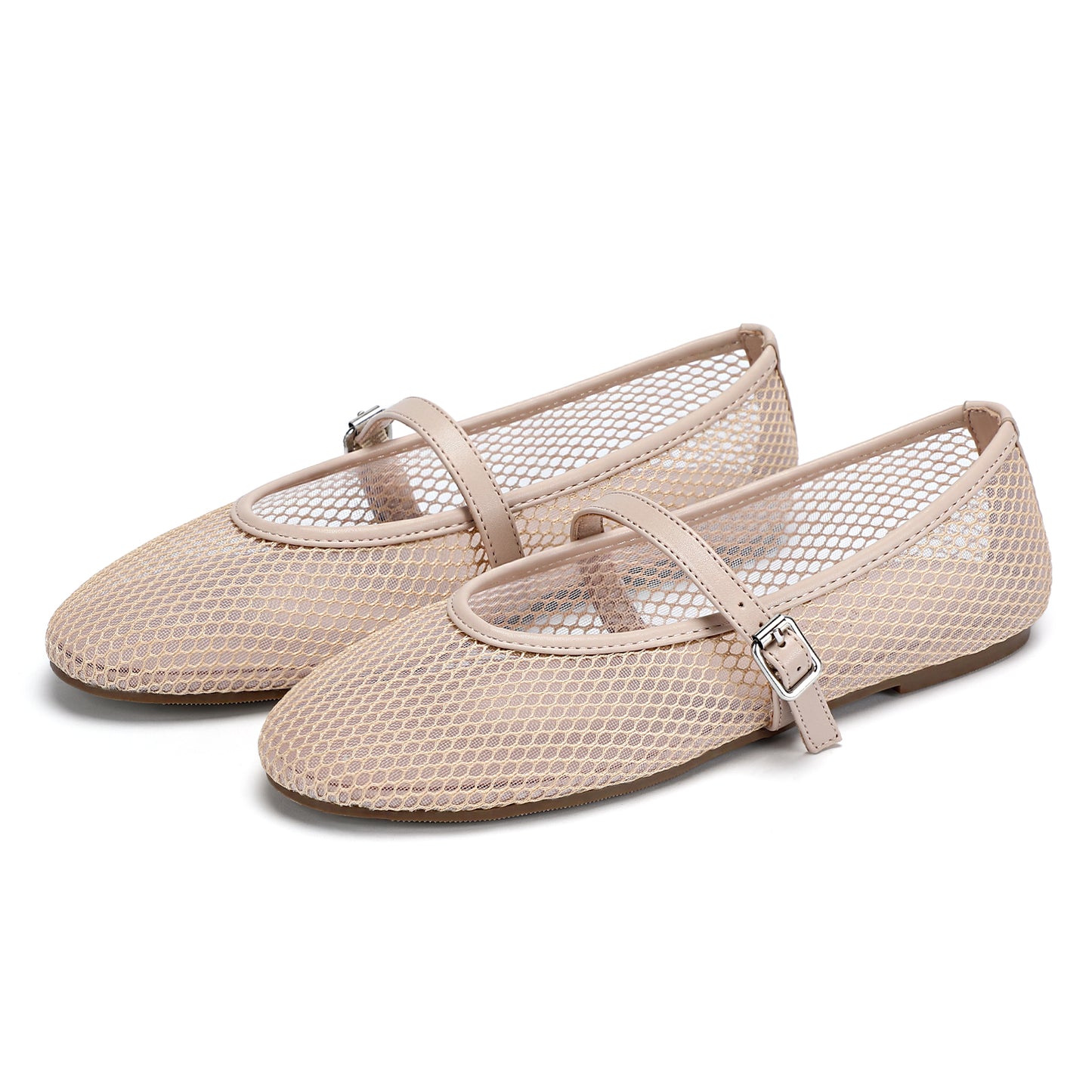 Mesh Ballet Flats for Women Round Toe Mary Jane Shoes Sexy Fishnet Trendy Dressy Ballerina Flat Shoes 2025