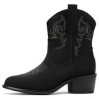 Wide Cowboy Boots Retro Embroidered