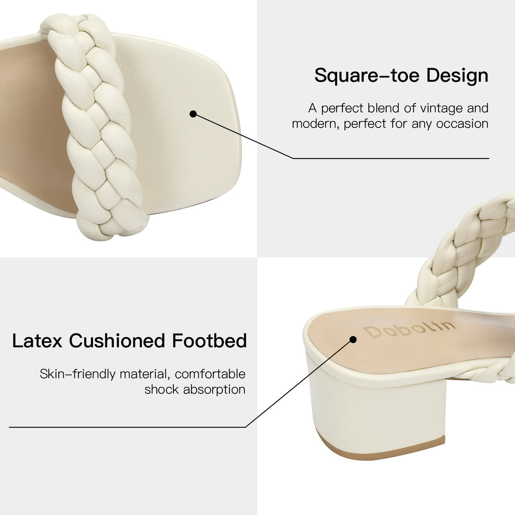 Braided Dressy Sandals Square Open Toe