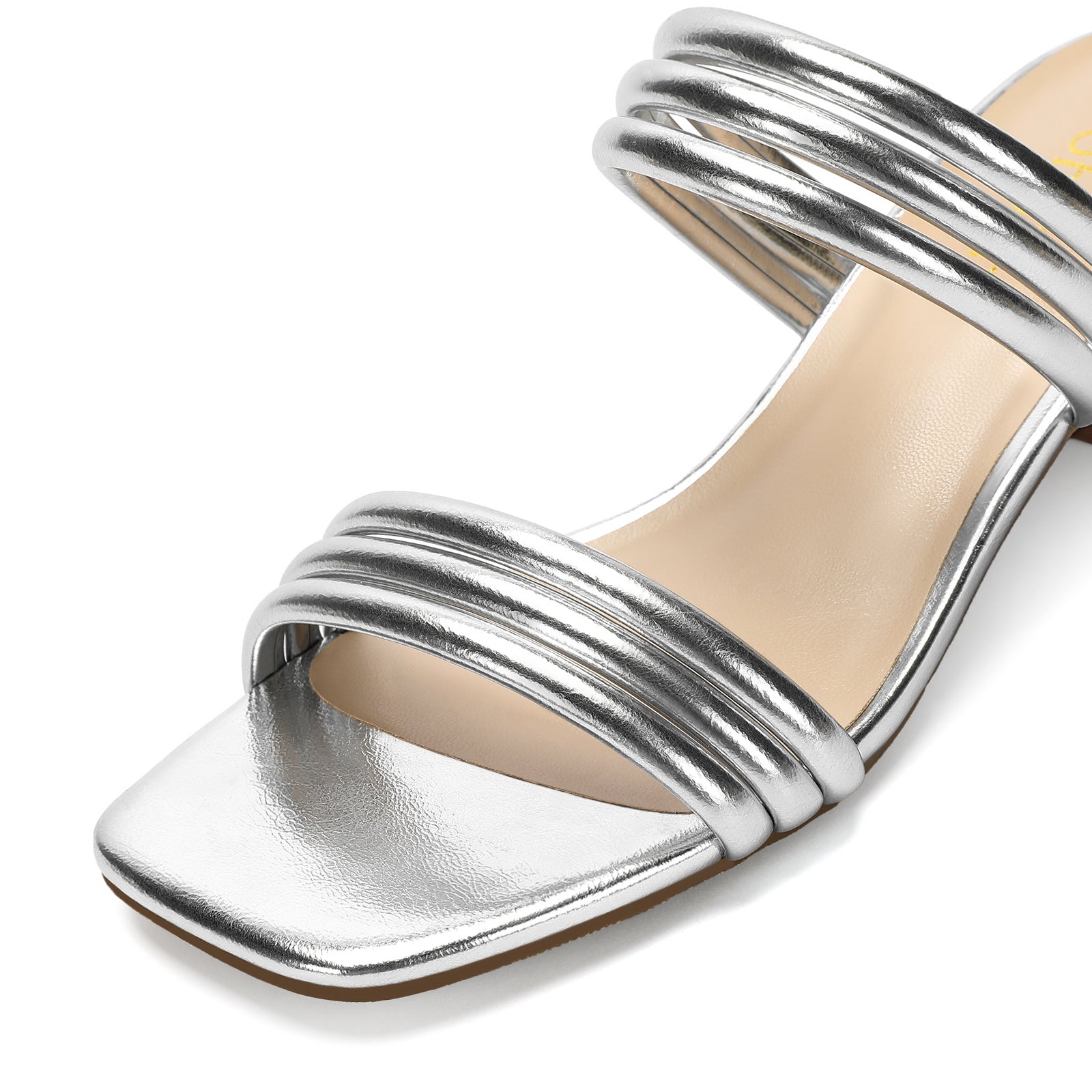 Women's Strappy Heels Block Open Toe Low Heel Chunky Mules Sandals Slip On Dress Shoes for Party Wedding