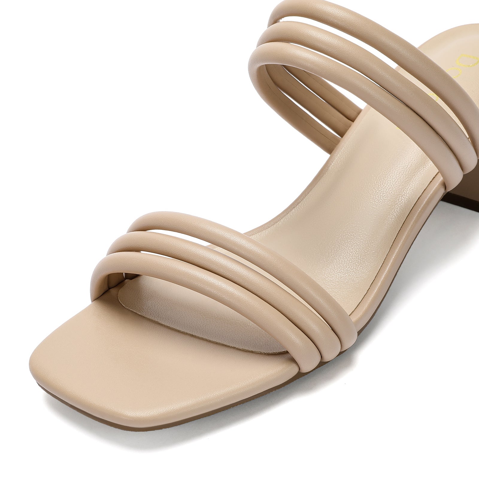 Women's Strappy Heels Block Open Toe Low Heel Chunky Mules Sandals Slip On Dress Shoes for Party Wedding