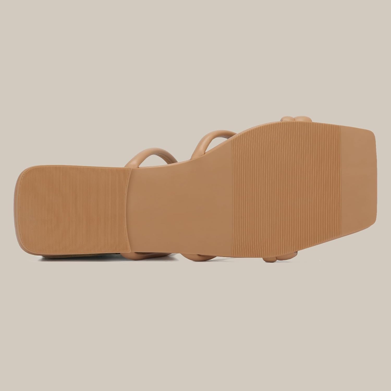 Women's Wide Width Strappy Flat Sandals Dressy Squared Open Toe Slide Sandals Comfortable Trendy Summer Sandals 2024