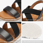 Wedge Sandals for Women 2026 Dressy Comfortable Platform Sandals Open Toe Slip on Elastic Ankle Strap Summer Casual Shoes