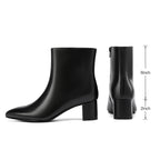 DOBOLIN Ankle Boots for Women Wide Width Pointed Toe 2 Inch Block Heel