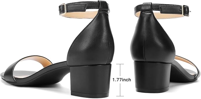 Women's Heeled Sandals 1.77 Inch Low Block Chunky Heels