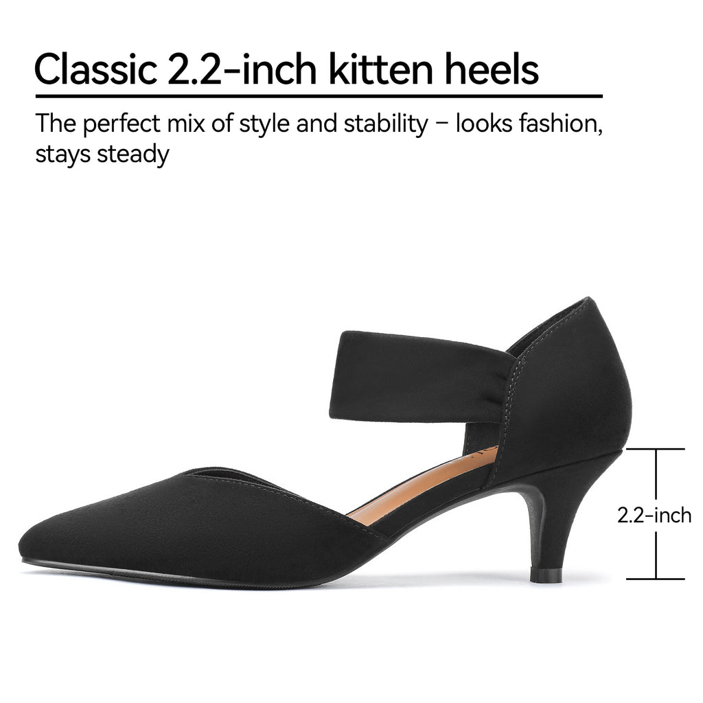 Kitten Low Heels Closed Pointed Toe Womens Dress Shoes