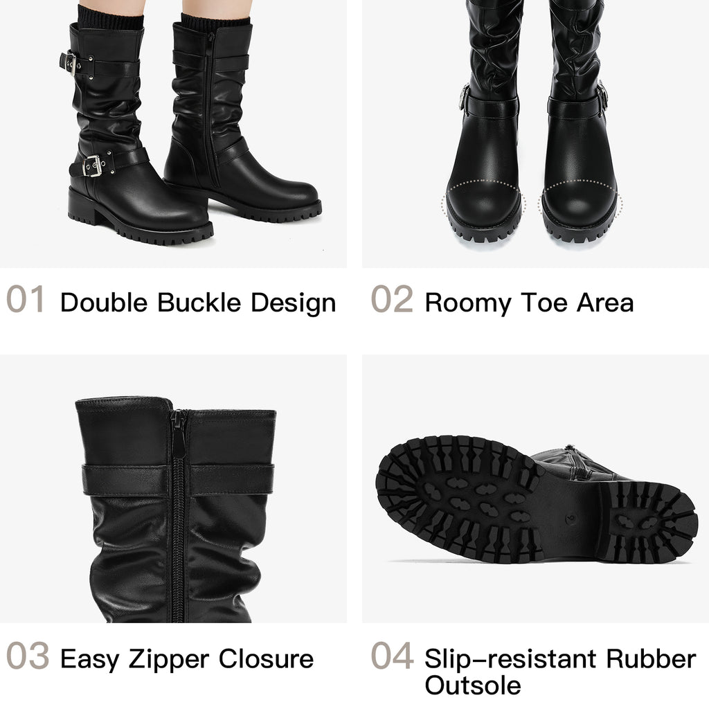 Mid Calf Boots Wide Toe Box