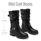 Mid Calf Boots Wide Toe Box