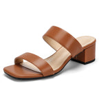 Wide Width Women's Heeled Sandals Low Heels 2-Inch